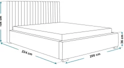 Łóżka Z Pojemnikiem|Łóżka Granatowe></noscript>Riban Łóżko tapicerowane z pojemnikiem i stelażem 180x200 cm HEROLD