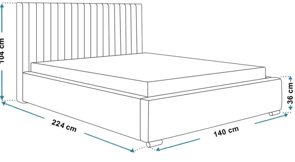 Łóżka Młodzieżowe|Łóżka Dziecięce>Riban Łóżko tapicerowane ze stelażem i pojemnikiem 120x200 cm HEROLD