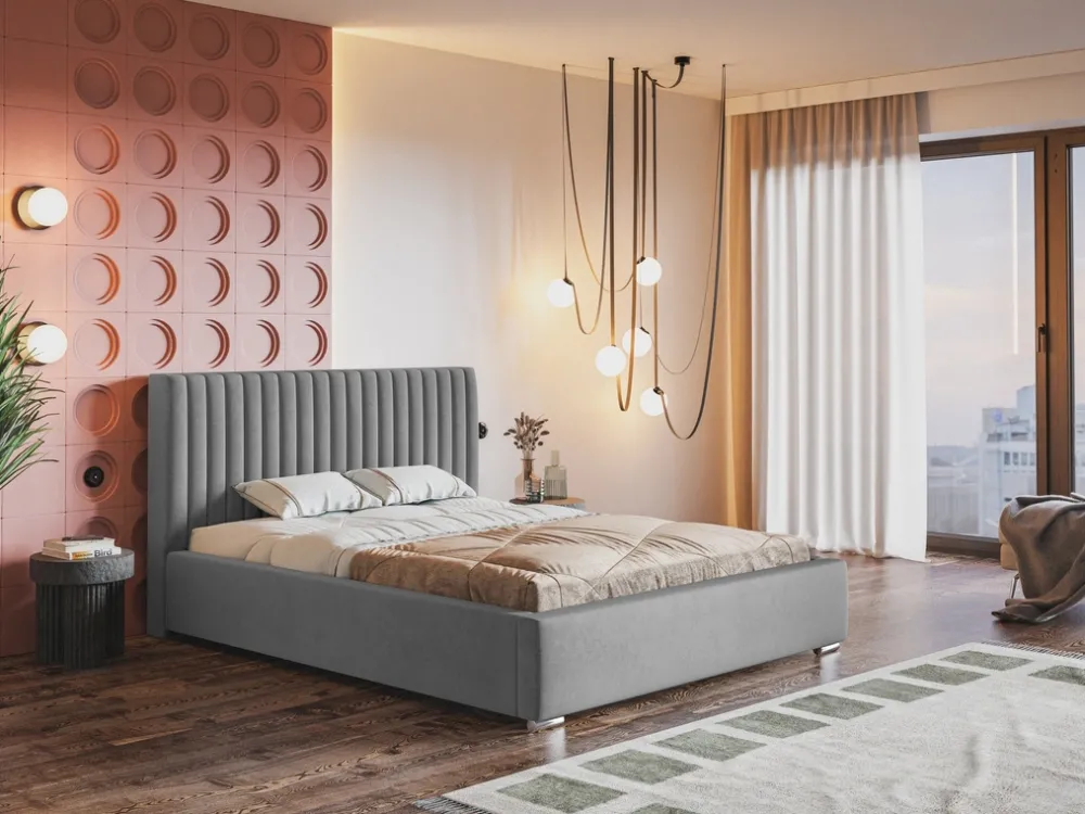 Łóżka Młodzieżowe|Łóżka Dziecięce>Riban Łóżko tapicerowane ze stelażem i pojemnikiem 120x200 cm HEROLD