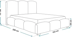 Łóżka Młodzieżowe|Łóżka Ze Stelażem></noscript>Riban Łóżko tapicerowane ze stelażem i pojemnikiem 140x200 cm CERDI