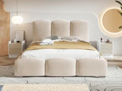 Łóżka Młodzieżowe|Łóżka Ze Stelażem></noscript>Riban Łóżko tapicerowane ze stelażem i pojemnikiem 140x200 cm CERDI