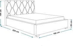 Łóżka Młodzieżowe|Łóżka Z Zagłówkiem></noscript>Riban Łóżko tapicerowane ze stelażem i pojemnikiem 160x200 cm HAPPE
