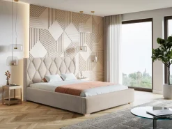 Łóżka Młodzieżowe|Łóżka Dziecięce></noscript>Riban Łóżko tapicerowane ze stelażem i pojemnikiem 120x200 cm HAPPE