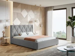 Łóżka Młodzieżowe|Łóżka Dziecięce></noscript>Riban Łóżko tapicerowane ze stelażem i pojemnikiem 120x200 cm HAPPE