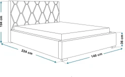 Łóżka Młodzieżowe|Łóżka Dziecięce></noscript>Riban Łóżko tapicerowane ze stelażem i pojemnikiem 120x200 cm HAPPE