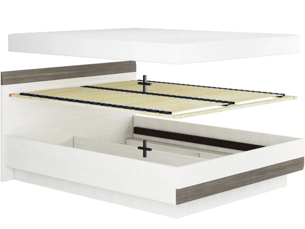 Łóżka Młodzieżowe|Łóżka Małżeńskie>ML Meble Łóżko 160x200 cm do sypialni z pojemnikiem na pościel BLANCO
