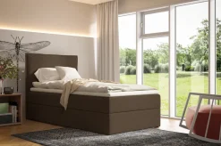 Łóżka Młodzieżowe|Łóżka Ze Stelażem></noscript>BROMARKT Łóżko 80x200 cm kontynentalne do pokoju dziecka MALIBU brązowe