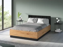 Meble Młodzieżowe|Łóżka Małżeńskie>ML Meble Łóżko 140x200 cm z podnoszonym stelażem i pojemnikiem dąb złoty craft UMIO