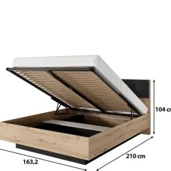Meble Młodzieżowe|Łóżka Młodzieżowe></noscript>LASKI Łóżko 160x200 do sypialni TERAMO dąb artisan antracyt