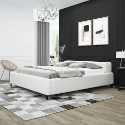 Meble Młodzieżowe|Łóżka Młodzieżowe></noscript>Laaph Studio Łóżko 140x200 do sypialni z niskim zagłówkiem LAMEZIA