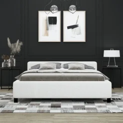 Meble Młodzieżowe|Łóżka Młodzieżowe></noscript>Laaph Studio Łóżko 140x200 do sypialni z niskim zagłówkiem LAMEZIA