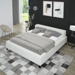 Meble Młodzieżowe|Łóżka Młodzieżowe></noscript>Laaph Studio Łóżko 140x200 do sypialni z niskim zagłówkiem LAMEZIA