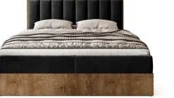 Meble Młodzieżowe|Łóżka Młodzieżowe></noscript>BROMARKT Łóżko 140x200 kontynentalne do sypialni LOFT II z pojemnikiem dąb lefkas