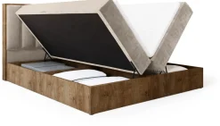 Meble Młodzieżowe|Łóżka Młodzieżowe>BROMARKT Łóżko 140x200 kontynentalne do sypialni LOFT II z pojemnikiem dąb lefkas