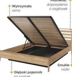 Meble Młodzieżowe|Łóżka Młodzieżowe></noscript>lenart. Łóżko z pojemnikiem na pościel 160x200 cm COZY stelaż