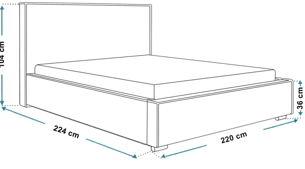 Łóżka Z Zagłówkiem|Łóżka Z Pojemnikiem>Riban Łóżko z pojemnikiem 200x200 cm KRAM