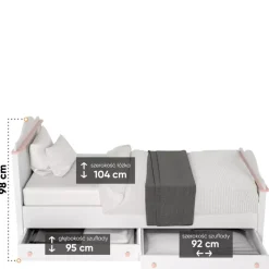 Meble Dla Dzieci|Meble Młodzieżowe>lenart. Łóżko ze stelażem i materacem dziecięce 90x200 cm LUNA
