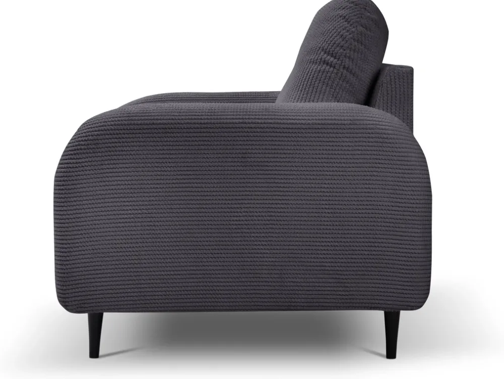Fotele>LASKI Komfortowy szary fotel sztruksowy do salonu OBLAK