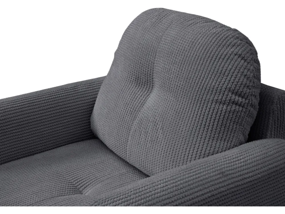 Fotele>LASKI Komfortowy szary fotel sztruksowy do salonu OBLAK