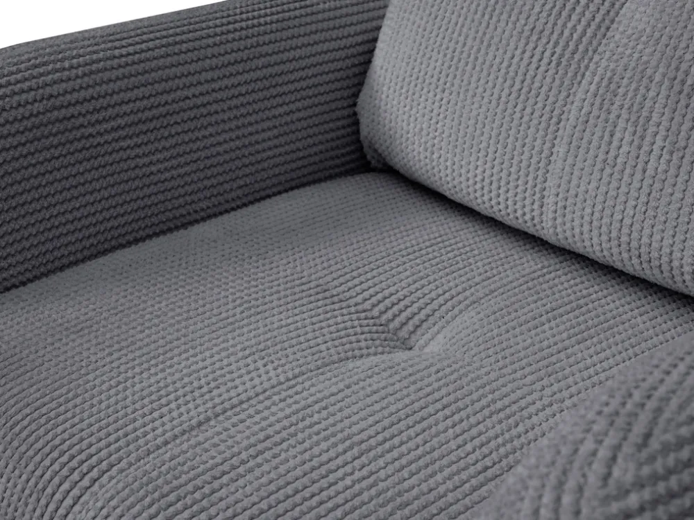 Fotele>LASKI Komfortowy szary fotel sztruksowy do salonu OBLAK