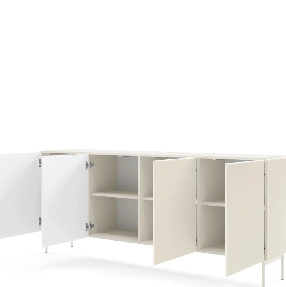 Zestawy Mebli Do Salonu|Komody>LASKI Komoda 200 cm do salonu czterodrzwiowa MEZZO kaszmir