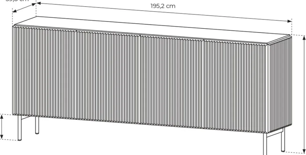 Zestawy Mebli Do Salonu|Komody>LASKI Komoda 200 cm do salonu czterodrzwiowa MEZZO kaszmir