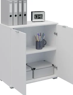 Komody>INTER MEBLE Komoda 71 cm do salonu dwudrzwiowa nowoczesna ELARO biały