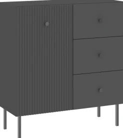 Komody>INTER MEBLE Komoda 91 cm do salonu jednodrzwiowa z szufladami VALTEO czarny