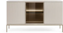 Zestawy Mebli Do Salonu|Komody>PIASKI Komoda 154 cm do salonu SEWILLA frezowane fronty kaszmir