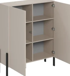 Zestawy Mebli Do Salonu|Komody>Helvetia Komoda 114 cm do salonu sypialni lub przedpokoju z półkami JUKON kaszmir