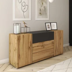 Komody>BRATEX Komoda 150 cm do salonu z szufladami wotan BRAVIN