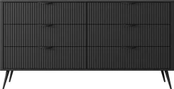 Komody></noscript>LASKI Komoda 163 cm do sypialni LEONTE z szufladami czarny