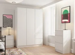 Zestawy Mebli Do Sypialni|Komody></noscript>INTER MEBLE Komoda 50 cm do sypialni z szufladami BALVIO biały