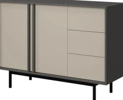 Zestawy Mebli Do Salonu|Komody>JUREK Komoda AVERO 123 cm antracyt beż jasny z szufladami