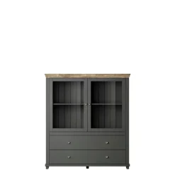 Komody></noscript>Helvetia Komoda barek ze szkłem IVORIA