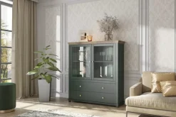 Komody></noscript>Helvetia Komoda barek ze szkłem IVORIA