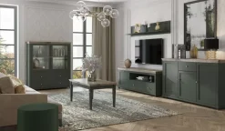 Komody></noscript>Helvetia Komoda barek ze szkłem IVORIA