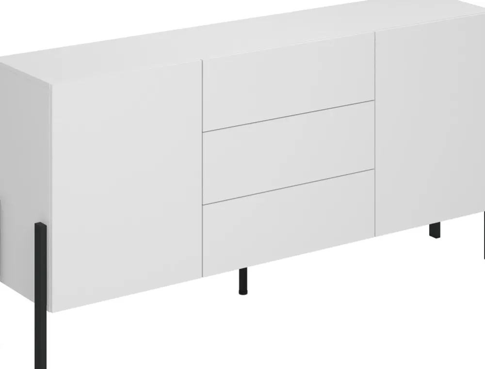 Zestawy Mebli Do Salonu|Komody>Helvetia Komoda biała do salonu 184cm z szufladami i szafkami JUKON biały