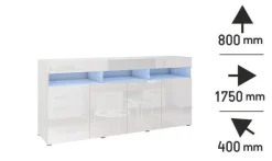 Zestawy Mebli Do Salonu|Komody></noscript>BROMARKT Komoda biała połysk 175 cm PREMIUM biały