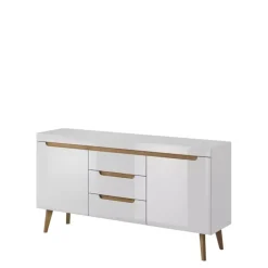 Komody>PIASKI Komoda biała połysk 160 cm RENI