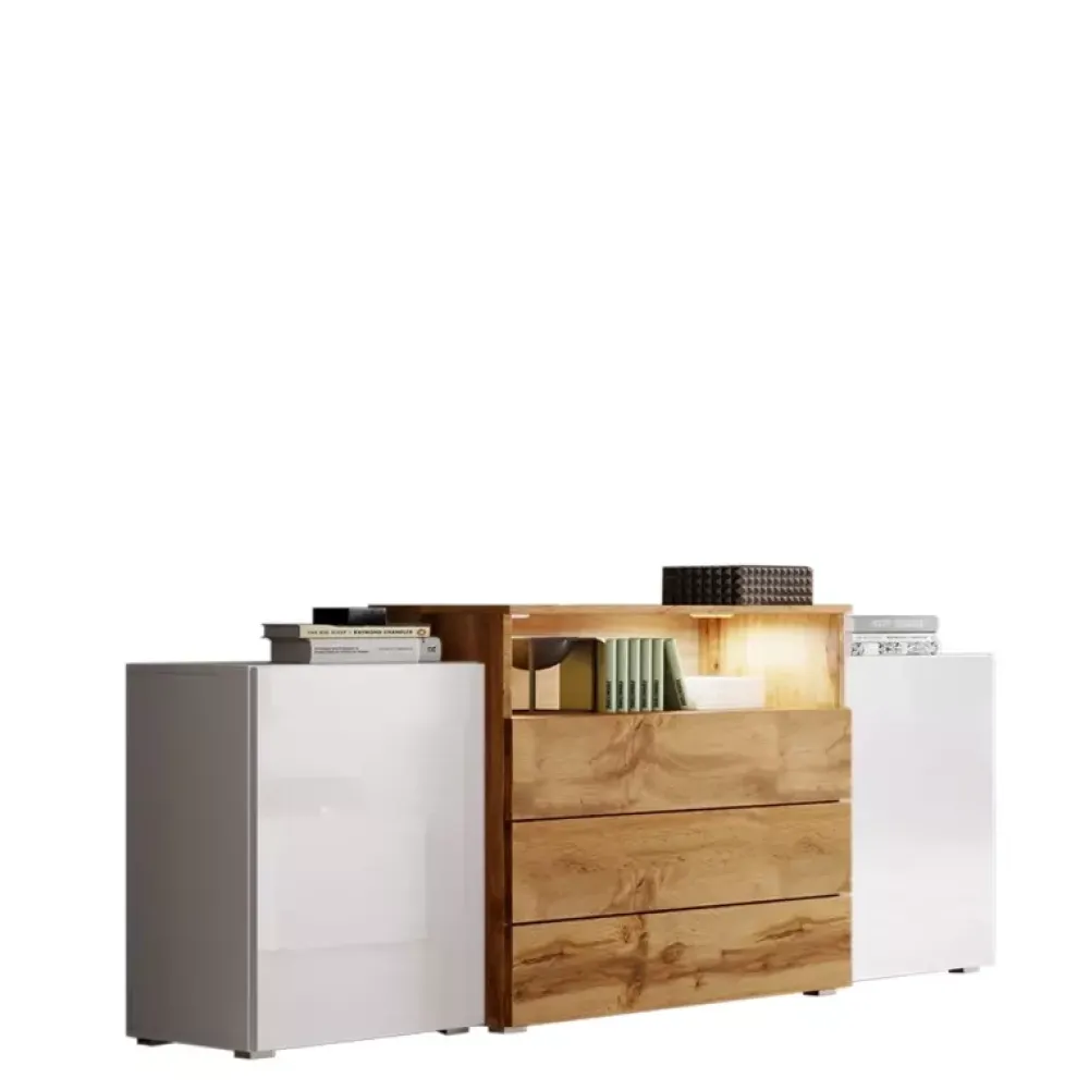 Komody>BRATEX Komoda biały połysk wotan NORBI