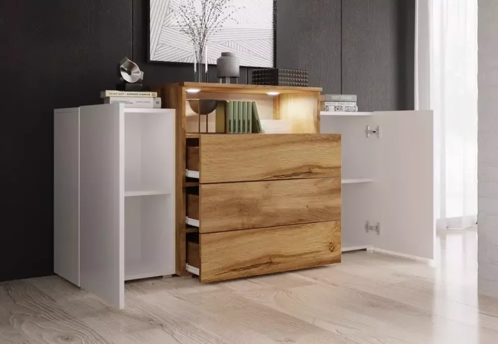 Komody>BRATEX Komoda biały połysk wotan NORBI