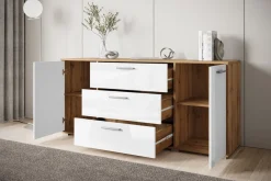 Komody>BRATEX Komoda biały połysk z szufladami do salonu 150 cm BUENO