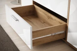 Komody></noscript>BRATEX Komoda biały połysk z szufladami do salonu 150 cm BUENO