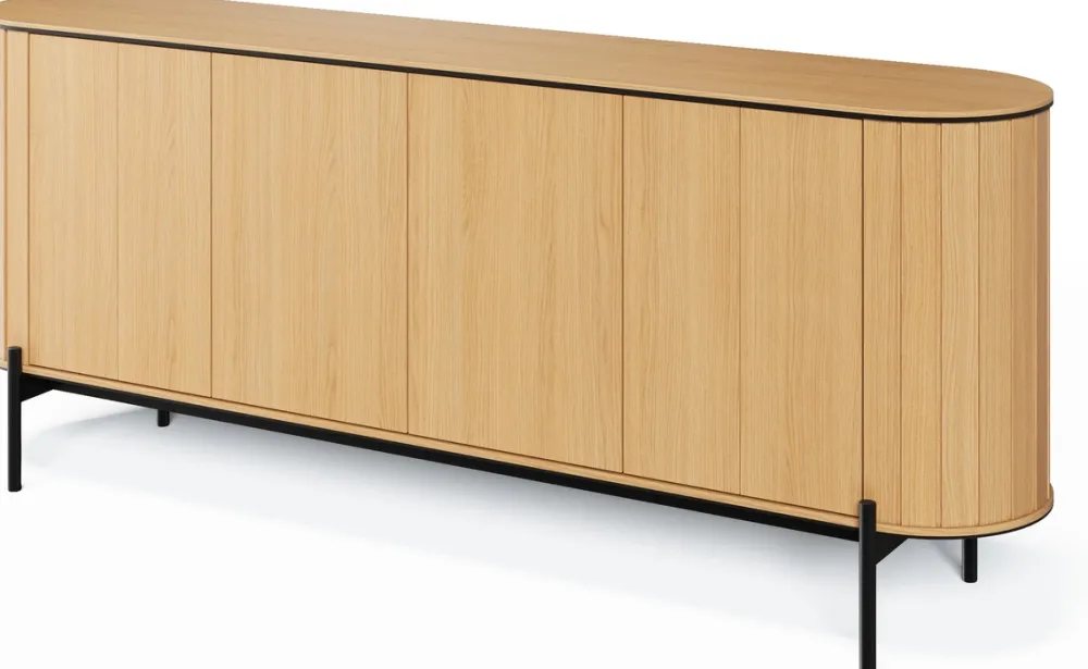 Zestawy Mebli Do Salonu|Komody>lenart. Komoda boho na nóżkach pod telewizor 200 cm ROTTO dąb vincenza