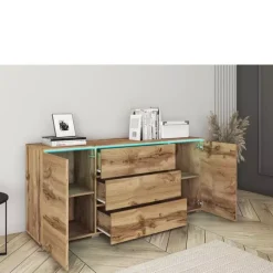 Komody></noscript>BRATEX Komoda 150 cm VELLORE dąb wotan