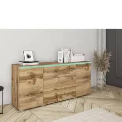 Komody></noscript>BRATEX Komoda 150 cm VELLORE dąb wotan