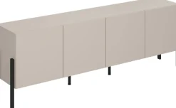 Komody|Zestawy Mebli Do Salonu></noscript>Helvetia Komoda do salonu 204 cm czterodrzwiowa z półkami kaszmir