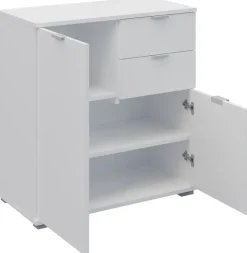 Komody>INTER MEBLE Komoda do salonu 71 cm dwudrzwiowa z szufladami ELARO biały