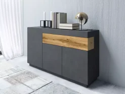 Zestawy Mebli Do Salonu|Komody></noscript>Helvetia Komoda do salonu 150 cm KOBE w kolorze matera